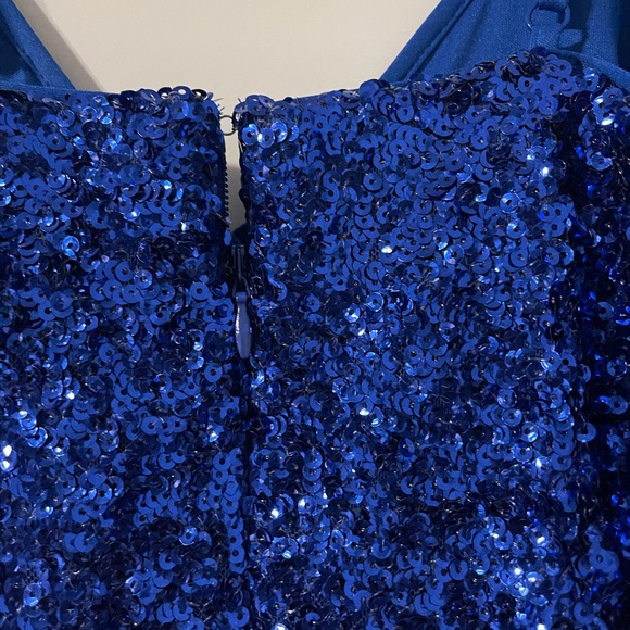 ASOS Blue Sequin Wrap Dress - Picture 7 of 7